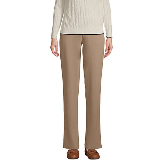 NWT Lands End Women's Elastic Waist High Rise Pull-On Pants 12 32/33W $55 BB171 - Picture 1 of 2